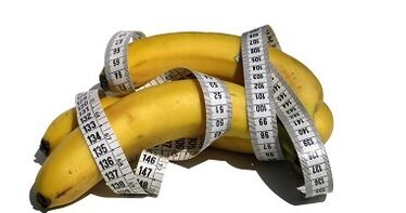 Bananas ir centimetras kaip varpos padidėjimo imitacija