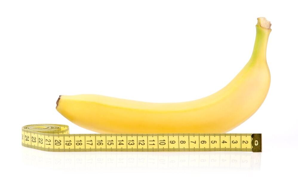 bananas ir centimetras imituoja varpos padidėjimą